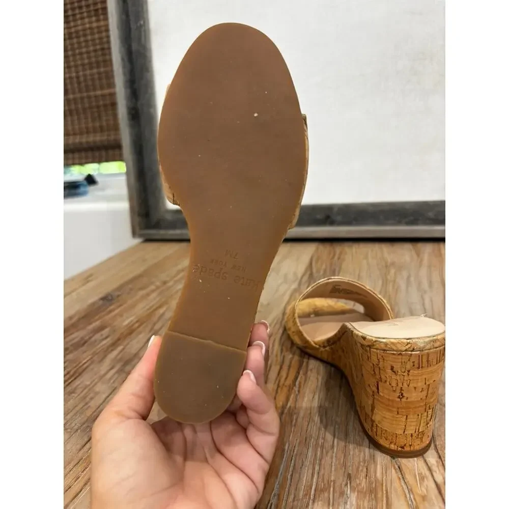Kate Spade Cork Wedge Sandals Size 7